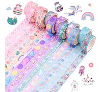 Jodsen 12 Rouleaux Washi Tape Ruban Adhésif Washi Tape Décoratif Masking Tapes Ruban Adhésif Japonais Papier Ruban de Masquage Artisanat de Bricolage pour Emballage Cadeau Scrapbooking