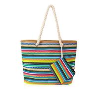 Jodsen Grand Sac de Plage, Sac de Plage Femme, Sac Cabas avec Fermeture éclair et Poches, Sacs à Main de Grande Capacité pour Femmes Filles pour la Plage, l'école, Travail, Achats, Voyages (C)