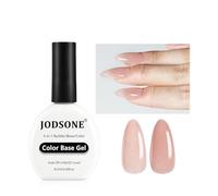 JODSONE 16,5 ml Builder Base Gel - 3 en 1 Jelly Rubber Gel Nude Sheer Colored Base Coat, Color & Builder in One, Gray Brush for Smooth Application