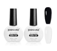 JODSONE 2Pcs Set de Vernis à Ongles 10ml Vernis à ongles noir et blanc, Vernis à ongles LED U V Manucure Gel Toutes Saisons