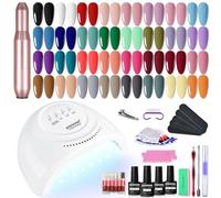 JODSONE 36 pièces ensemble de vernis à ongles gel lumière UV perceuse à ongles ensemble débutant surface brillante facile à appliquer texture mate kit de manucure tout-en-un…