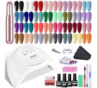 JODSONE 36 Pieces Gel Nail Polish Set U V Light Nail Drill Beginner Set Glossy Surface Easy To Apply Matte Texture All-In-One Manicure Kit……