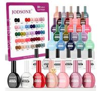 JODSONE 36PCS Vernis Semi Permanent,Multi Couleurs Rose Blanc Noir Vernis Gel Semi Permanent, Grand Format 16,5ml 30 Couleurs Semi-permanent avec Base Coat Top Coat Gel de Construction