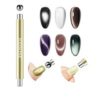 JODSONE Aimant 3 en 1 œil de chat pour ongles, cylindrique et boule magnétique pour nail art, aimants multi-effets pour vernis gel œil de chat, bricolage à domicile ou salon