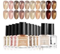 JODSONE Jelly Lot de vernis à ongles, 10 couleurs, avec 2 couches de base et de finition, séchage rapide, brillant, brillant, translucide, ambre, gris, rouge, nude, cadeau de vacances
