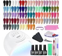 JODSONE Kit Complet Vernis Gel UV Semi-Permanent, 32 Couleurs avec Lampe et Outils de Manucure - pour les Passionnés d'Ongles
