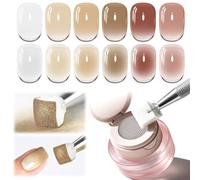 JODSONE Kit de Vernis à Ongles Ombre,6 Couleurs gel paint nail art Facile à utiliser, créez des effets ombrés dégradés,avec 1 Stylo Manucure et 50 Éponges