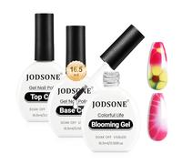 JODSONE Lot de 3 vernis de base et de finition gel fleuri sans essuyage 16,5 ml Base Floraison pour effet dispersé, impression, peinture à ongles, séchage sous lampe UV