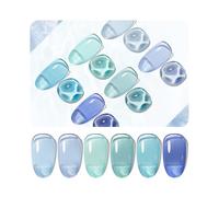 JODSONE Lot de 6 vernis à ongles gel Jelly - Bleu océan - Turquoise - Avec cristal - Durable - Pour toutes les saisons - 10 ml