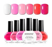 JODSONE Lot de 6 vernis à ongles longue durée de 10 ml, 6 couleurs, rouge, rose, série romantique, pas besoin de durcissement UV