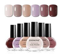 JODSONE Lot de 6 vernis à ongles rose nude 10 ml - Marron rouge violet - Convient pour toutes les saisons - 60 secondes - Séchage rapide - Pour femme - Salon DIY Nail Art
