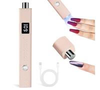 JODSONE Mini lampe portable U V avec aimant - Séchoir à ongles portable sans fil rechargeable USB pour durcissement du vernis gel - Effet œil de chat - Rose