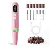 JODSONE Ponceuse pour Ongles Professionnel - 6 en 1 Foret à ongles portable multifonction silencieux avec affichage LED - 20 000 tr/min - Rechargeable - Pour salon de manucure à la maison - Rose