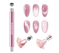 JODSONE Stylo magnétique 3 en 1 œil de chat pour ongles - Aimants puissants pour créer des effets de lumière latérale/grand faisceau/boule de verre - Pour tous les vernis gel œil de chat - Outil