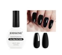 JODSONE Vernis à Ongles Gel Noir Top Base Coat, 16,5 ml Vernis à Ongles Gel 3 en 1 en Une Étape, Base, Couleur et Top Gel en Un Seul Produit, Économise du Temps, Longue Durée d'Utilisation