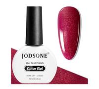 JODSONE Vernis à ongles gel pailleté 10 ml, rouge pailleté, quatre saisons, neutre trempable, lumière U V, décoration d'ongles, salon de manucure, bricolage à la maison