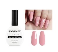 JODSONE Vernis à Ongles Gel Rose Top Base Coat, 16,5 ml Vernis à Ongles Gel 3 en 1 en Une Étape, Base, Couleur et Top Gel en Un Seul Produit, Économise du Temps, Longue Durée d'Utilisation