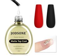 JODSONE Vernis de finition en gel mat - 16,5 ml - Résistant à la poudre - No Wipe - Pour le nail art en poudre chrome - Finition lisse et mate - Nécessite un durcissement U V