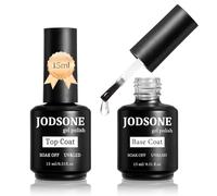 JODSONE Vernis Semi Permanent, 2 x15ML Base et Top Coat Vernis Gel UV Semi Permanent, No Wipe Top Coat et Base Coat pour studio de manucure DIY Home