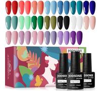 JODSONE Vernis Semi Permanent, 20 Couleurs Vernis à Ongles Gel Set avec Base Brillante et Mat Top Coat Multicolore, UV/LED Nail Polish for DIY Manicure Kit