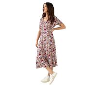 Joe Browns 2-in-1 Floral Print Radiant Reversible Jersey Dress Robe, Prune, 46 Femme