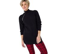 Joe Browns Black Longline Zip Detail Jumper Pull, Noir, 46 Femme