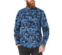 Joe Browns Blue Paisley Print Long Sleeve Shirt Chemise, Bleu, S Homme