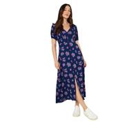 Joe Browns Blue & Red Ditsy Floral Vintage-Inspired Tea Dress Robe, Bleu, 44 Petite Femme