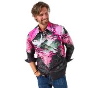 Joe Browns Bold Artwork Print Long Sleeve Shirt Chemise, Rose, XXL Homme