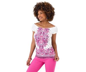 Joe Browns Bright Boho Elasticated Jersey Top Chemise, Rose, 42 Femme