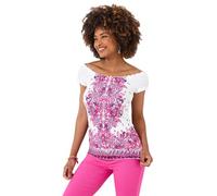 Joe Browns Bright Boho Elasticated Jersey Top Chemise, Rose, 44 Femme