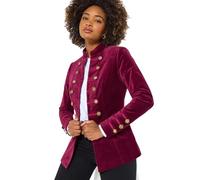 Joe Browns Button Detail Velvet Military Jacket Veste, Violet, 36 Femme