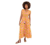 Joe Browns Button Front Floral Print Tassel Maxi Dress Robe, Jaune, 42 Femme