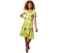 Joe Browns Button Through Mini Dress Robe dcontracte, a-Jaune, 36 Femme