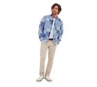Joe Browns Casual Washed Denim Look Patchwork Long Sleeve Shirt Chemise, Bleu, L Homme