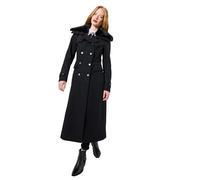 Joe Browns Classic Long Black Coat with Detachable Collar Manteau, Noir, 34 Femme