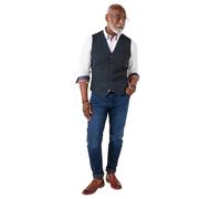 Joe Browns Classic Look Herringbone Button Waistcoat Blazer, Bleu Marine, 52 Homme