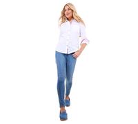 Joe Browns Cotton Oxford Shirt with Floral Trim Chemise à Bouton Bas, Blanc, 34 Femme