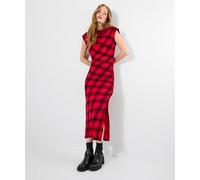 Joe Browns Cowl Neck Flocked Check Jersey Bodycon Midi Dress Robe, Rouge, 42 Femme