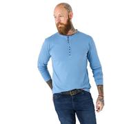 Joe Browns Crew Neck Henley Top Chemise, Bleu, M Homme