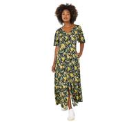 Joe Browns Dark Autumn Floral Wide Sleeve Button-Through Maxi Dress Robe, Multicolore, 42 Petite Femme
