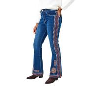 Joe Browns Embroidered Detail Boho Flared Jeans, Bleu, 44 Femme