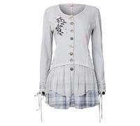 Joe Browns Embroidered Tunic with Mix and Match Buttons Maillot de Tunique, Gris, 36 Femme