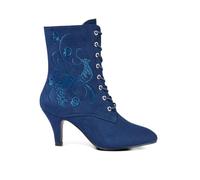 Joe Browns Femme Chic Embroidered Lace Up Ankle Boots Bottine, Bleu, 37 EU