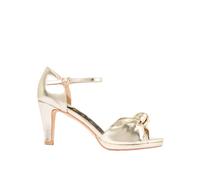 Joe Browns Femme PU Metallic Gold Knot Front Peep Toe Heels Escarpins, doré, 39 EU Large