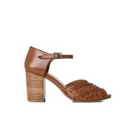Joe Browns Femme Sandales à Talons en Cuir tissé avec découpes Escarpins, Cognac, 40.5 EU