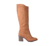 Joe Browns Femme Wooden Stack Heel Lace Up Long Boots Bottine, Marron, 41 EU