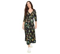 Joe Browns Fruit Print Long Sleeve Midi Jersey Dress Robe, Noir, 40 Femme