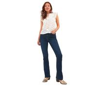 Joe Browns Haut brodé à Manches Courtes et Volants Blouse, Blanc, 36 Femme