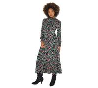 Joe Browns High-Neck Vintage Frill Winter Floral Jersey Midi Dress Robe, Noir, 46 Femme